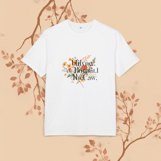 Floral Unisex Tee with Nonsensical Words Design