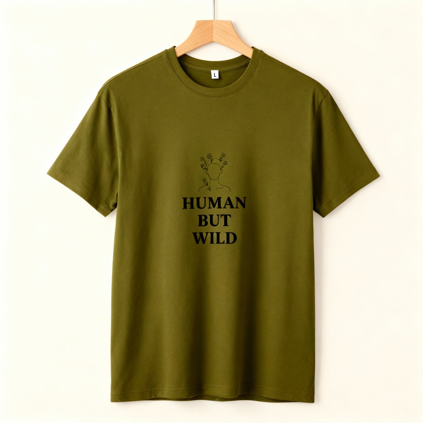 Oversize Tee with 'Human but wild' Quote