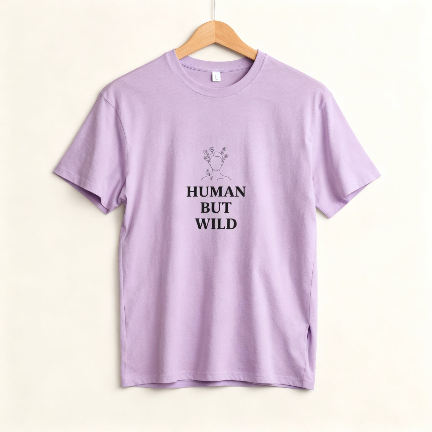 Oversize Tee with 'Human but wild' Quote