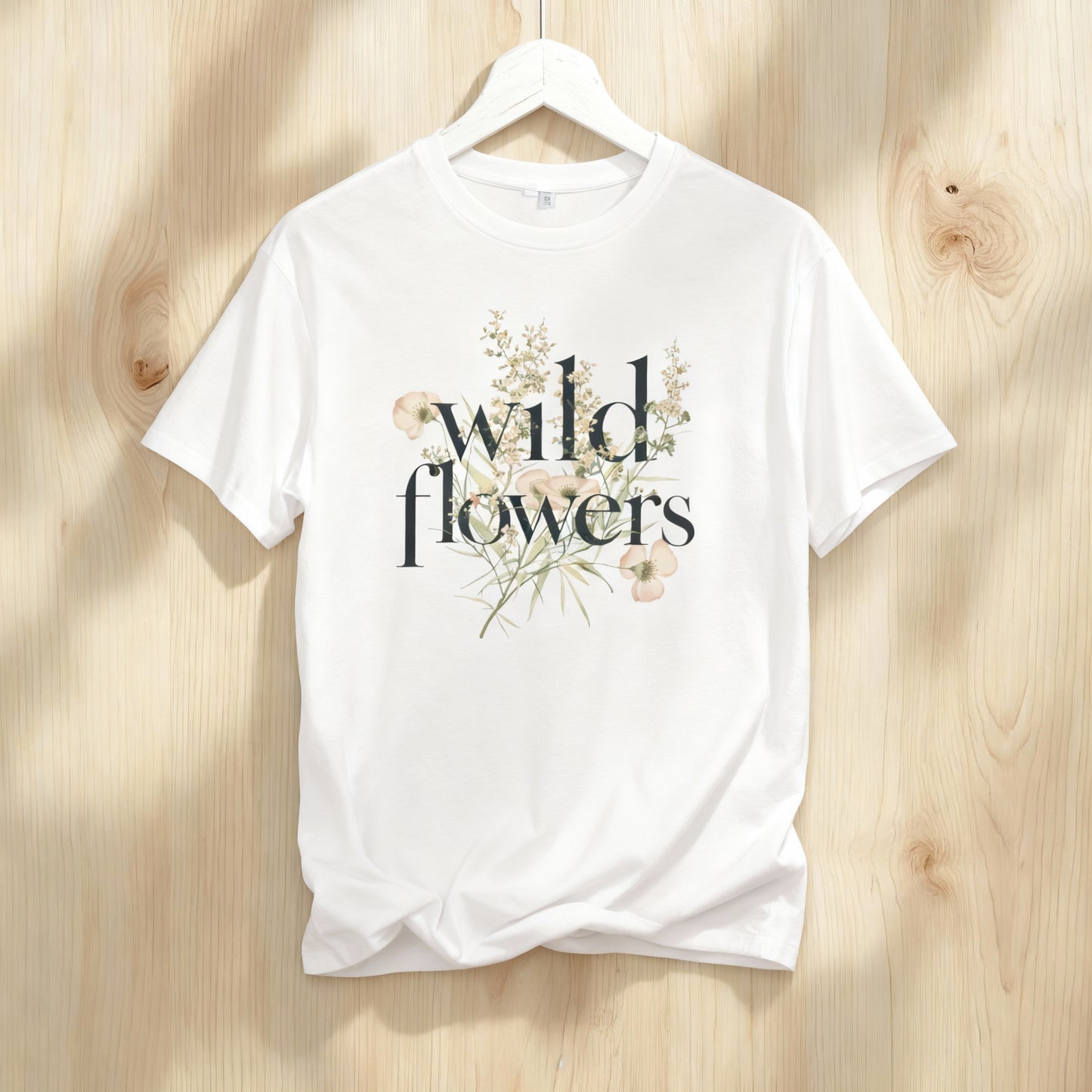 Oversize Tee with Wild Flowers Quote
