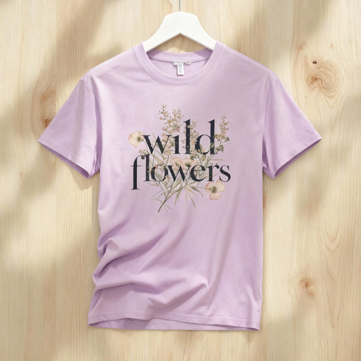 Oversize Tee with Wild Flowers Quote
