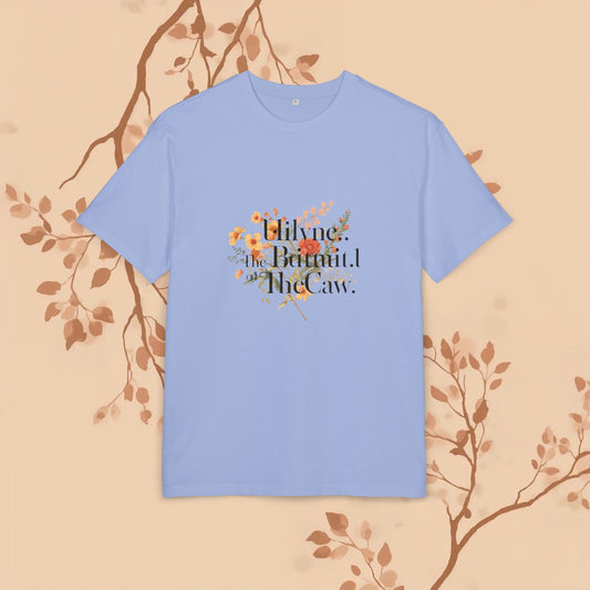 Floral Unisex Tee with Nonsensical Words Design