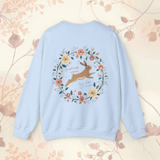 Floral Wreath Leaping Hare Sweatshirt